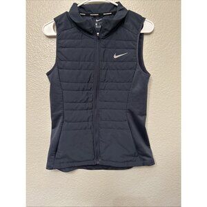Nike Womens Essential Running Vest Thermasoft Performance Navy Blue Size Small